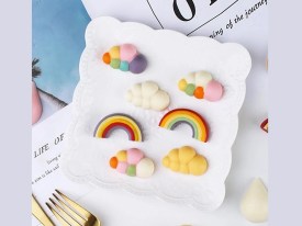 Molde silicona 8 figuras NUBE con arco iris 